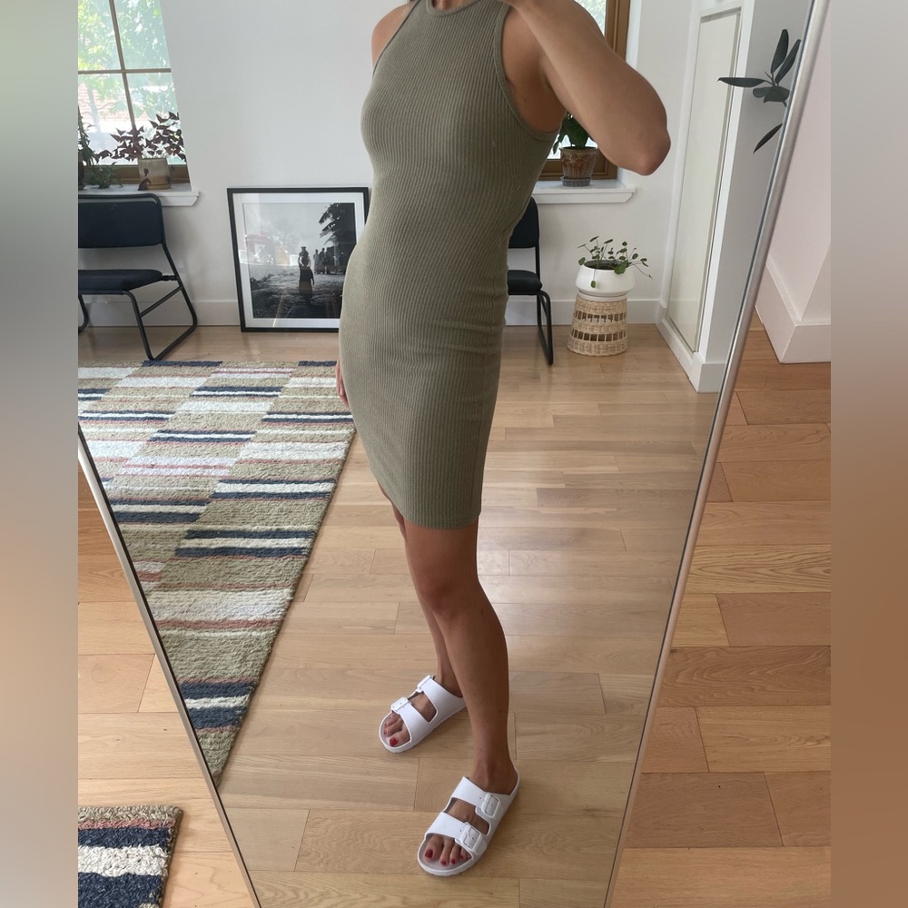 Aritzia open-back bodycon dress in green